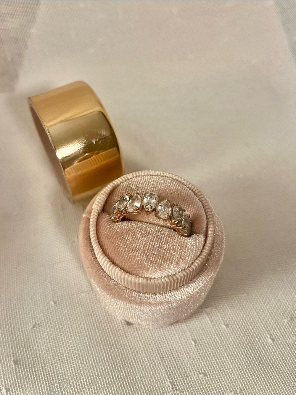 Swarovski Gold Tone Five-Stone Clear Crystal Ring Size 6